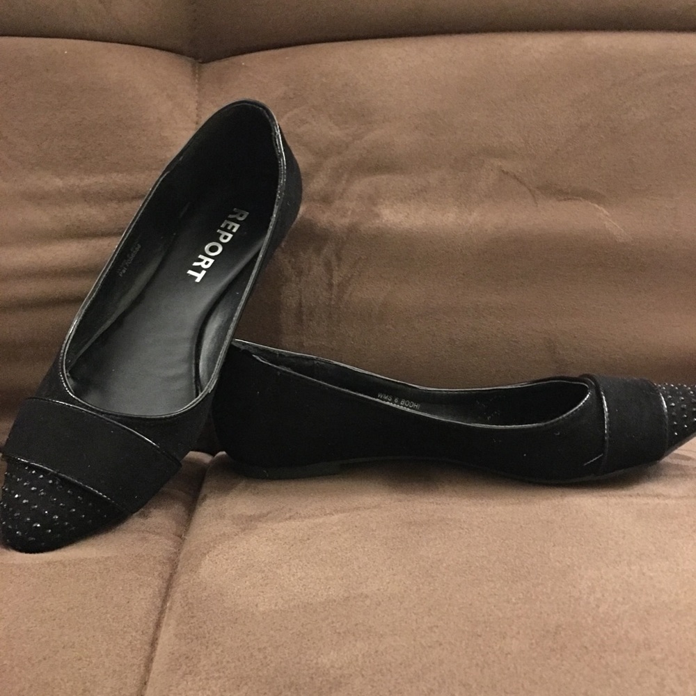 Black velour shoes. Size 6