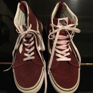 VANS Boys SK8 HI ZIP CANVAS WINDSOR WINE