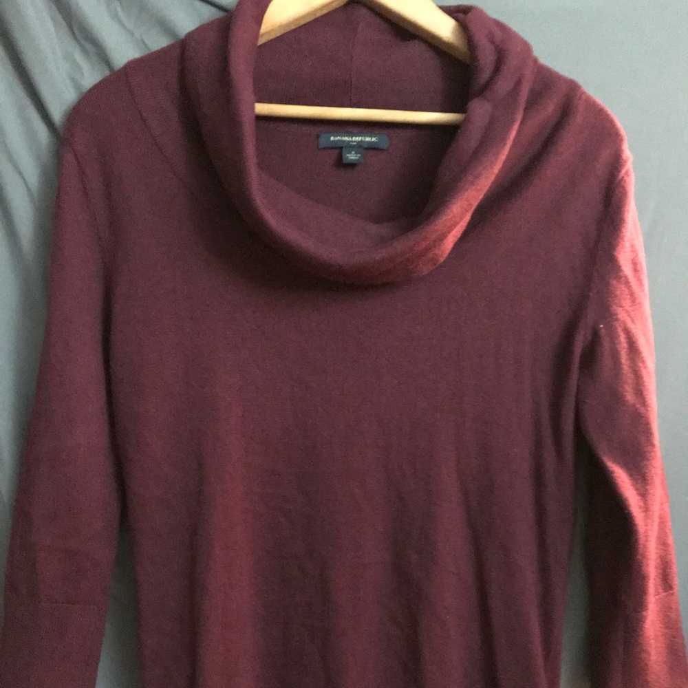 Maroon cowl neck Banana Republic sweater