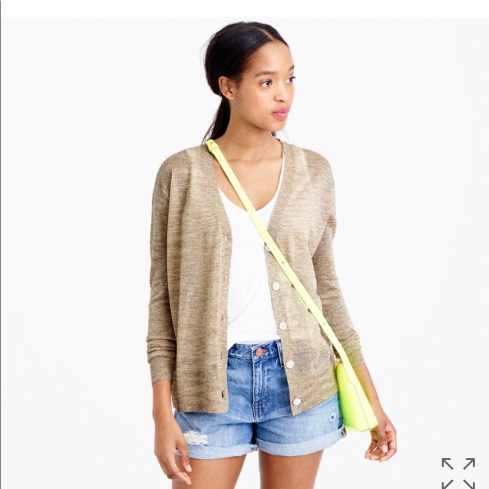 J. Crew Space-dyed V-neck cardigan sweater