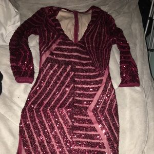 Burgundy diamond sequins dress from Windsor