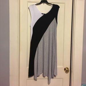 White black and grey dress