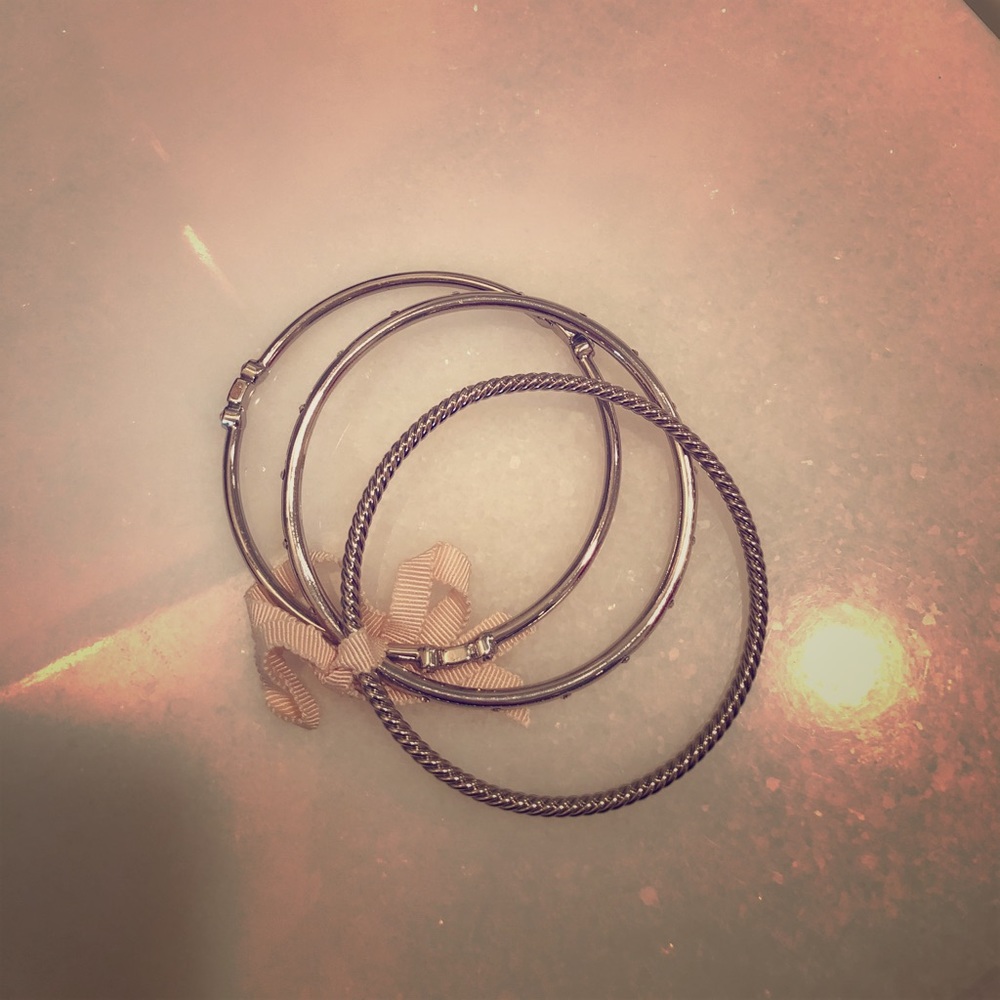 Loft set of 3 “silver” bangles. Stacking bracelets