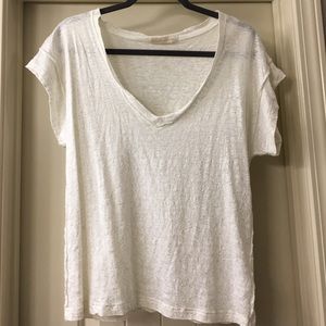 Velvet brand sparkly linen v-neck