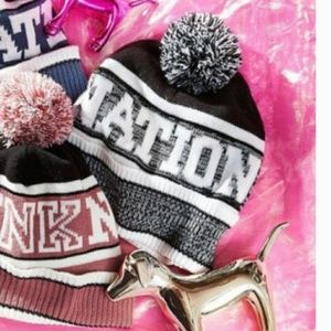 Victoria's Secret- PINK NATION POM-POM BEANIE