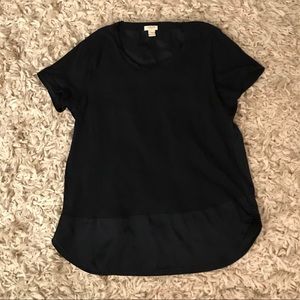 J. Crew Navy Blue T-Shirt with Silk Back. S