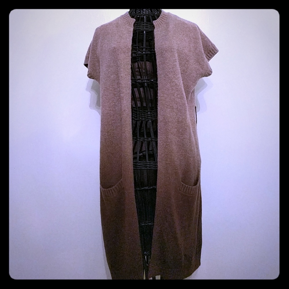 Vince Brown Ombre open front sweater