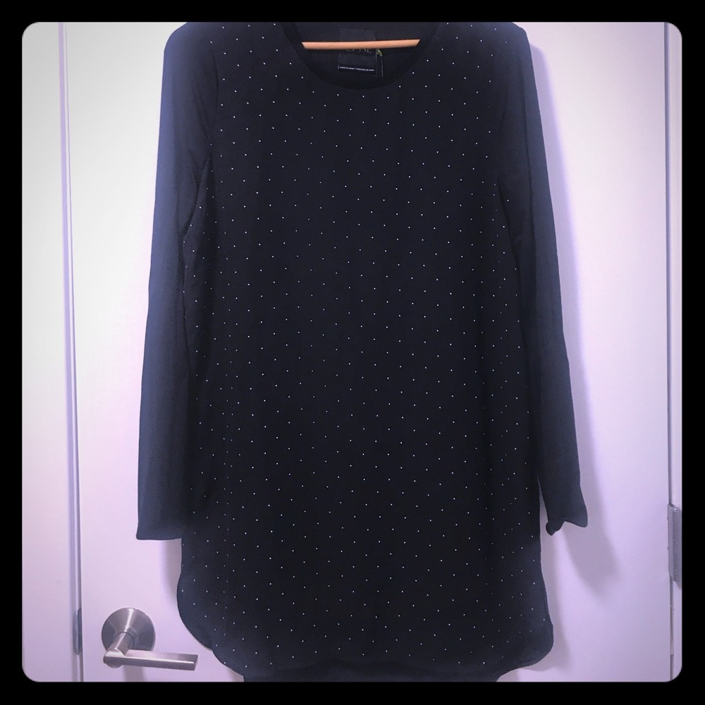 Black with white polka dot long shirt or dress