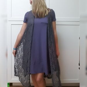 NWT LuLaRoe Gray Lace Joy - Medium, Stretchy