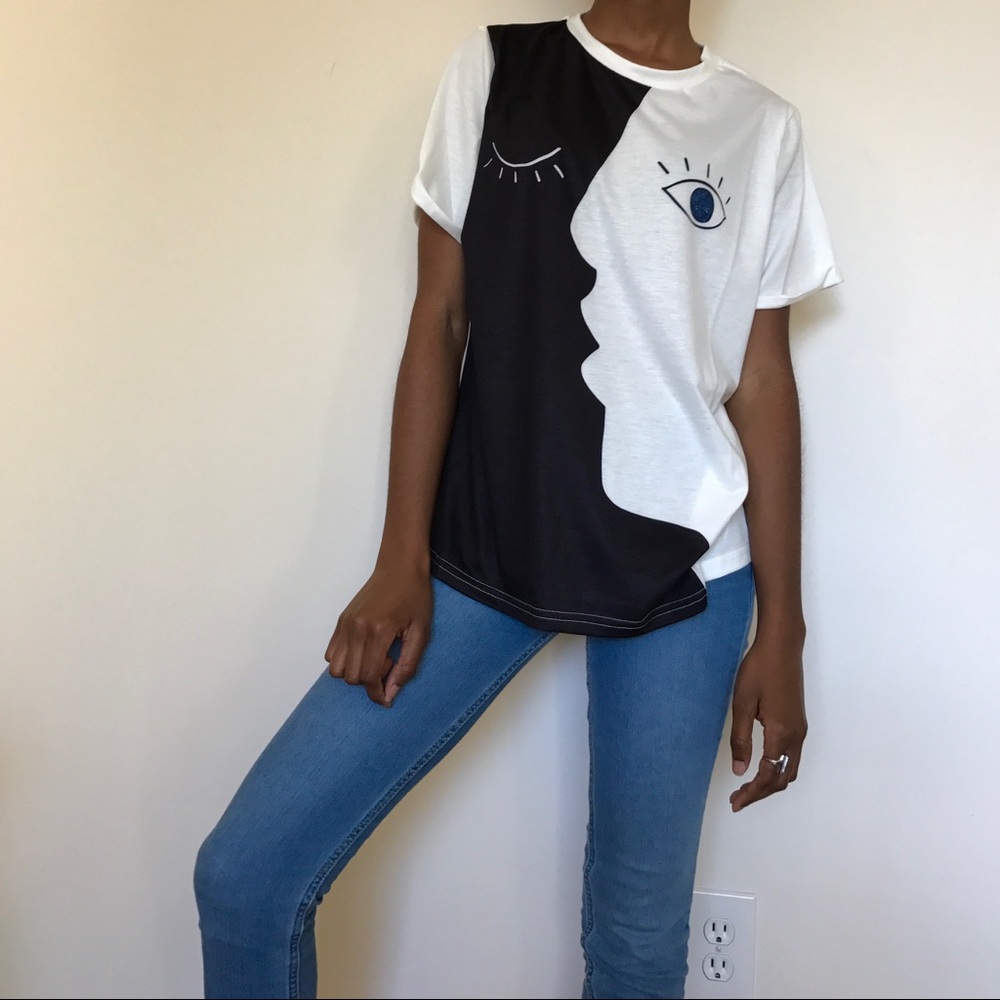 Black and White Face Illusion Tee