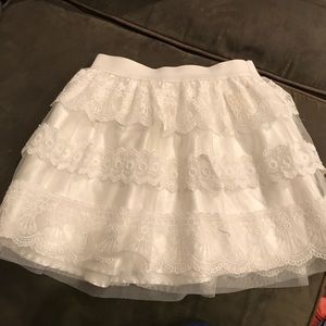 White lace tiered skirt