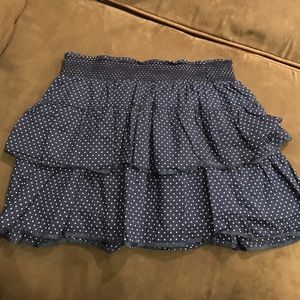 Navy & white polka dot skirt