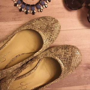 Gold/Silver Snake Patterned Flats