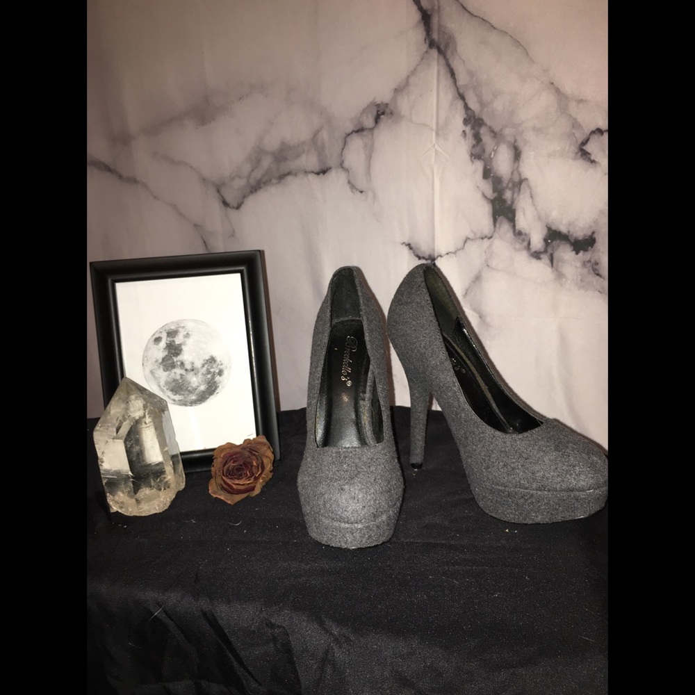 Grey Platform Stiletto Heel