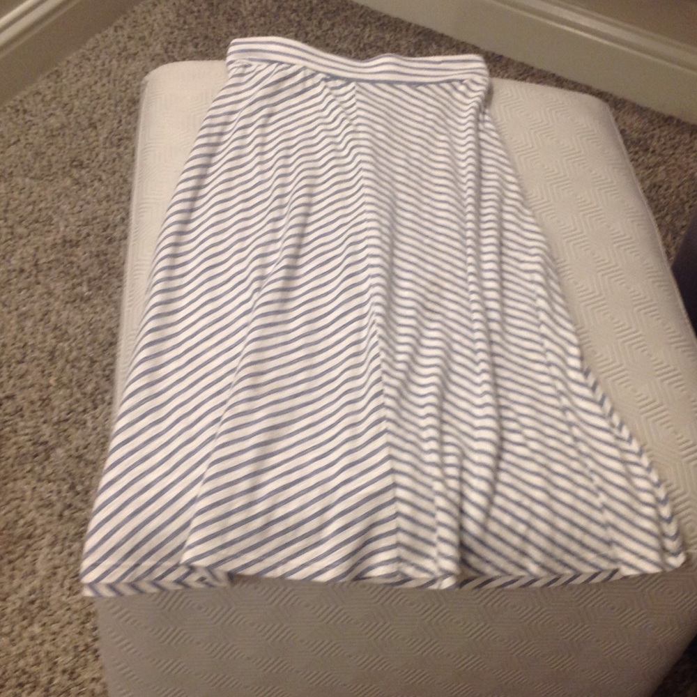 Gray in white maxi skirt