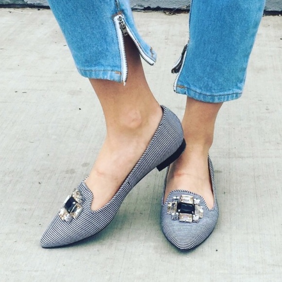 Sole Society Libry embellished pointy toe flat - Picture 1 of 5