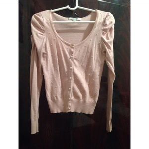 Pink Pearled Cardigan