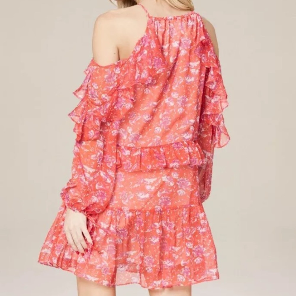 🚫 bebe Adelyn Rae Women's Ruffle Cold Shoulder - Picture 2 of 8