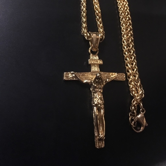 18k Gold Plated Cross 24 in - Picture 2 of 2