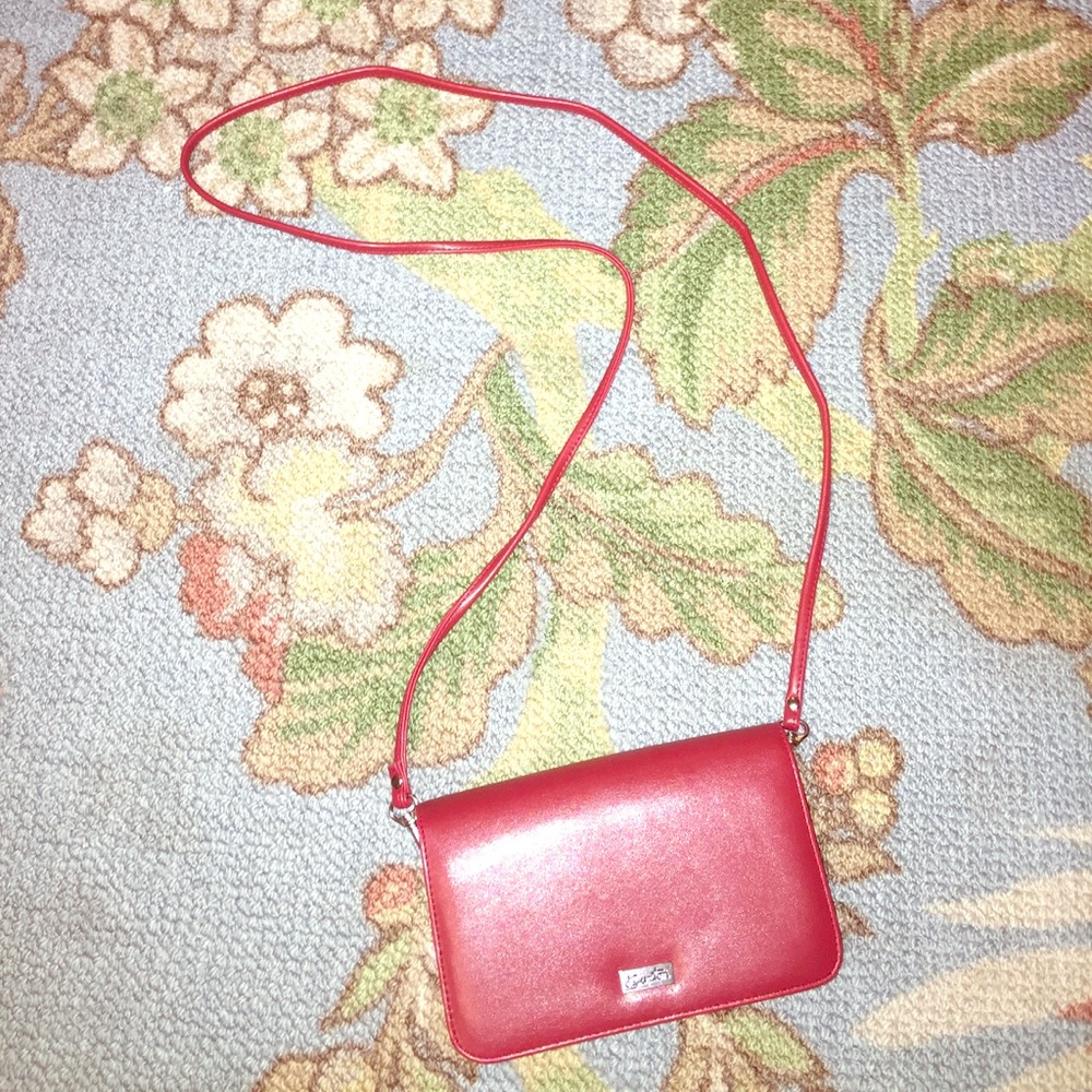 BUXTON genuine Red leather Crossbody & Wristlet