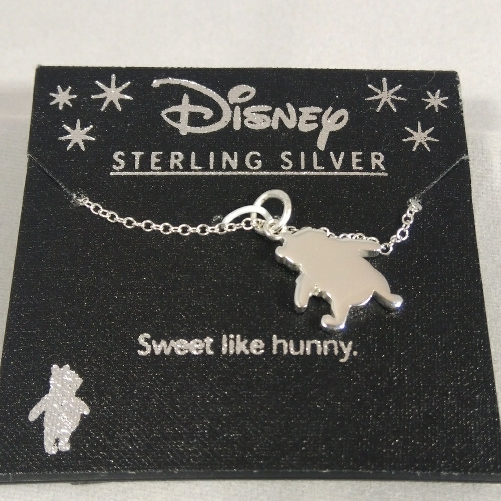 Sterling Silver Winnie The Pooh Pendant and Chain