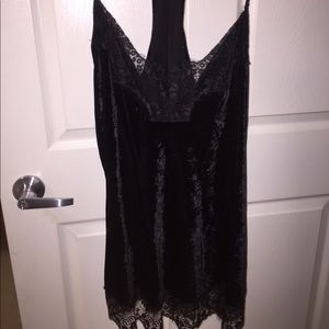 Black velvet and lace spaghetti strap shirt/dress