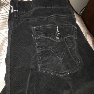 Levi black cord slender boot cut 526