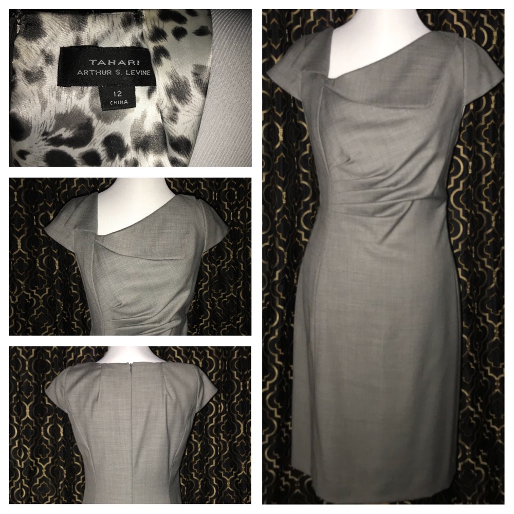 Tahari Gray Dress