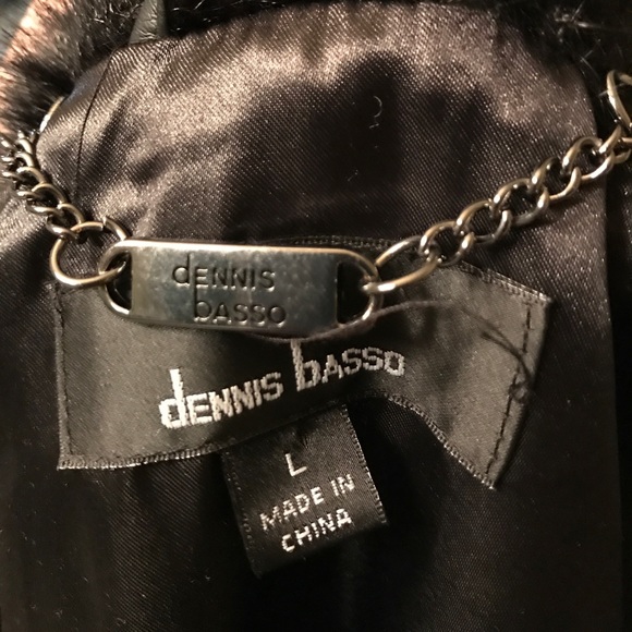 Dennis Basso Vest Leather Moto Faux Fur Sleeveless - Picture 6 of 7