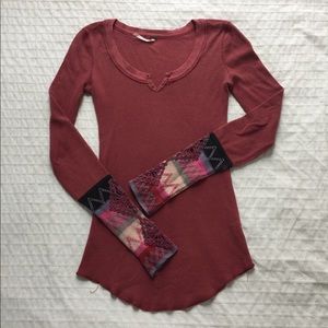 Free People Embellished Sleeve Thermal