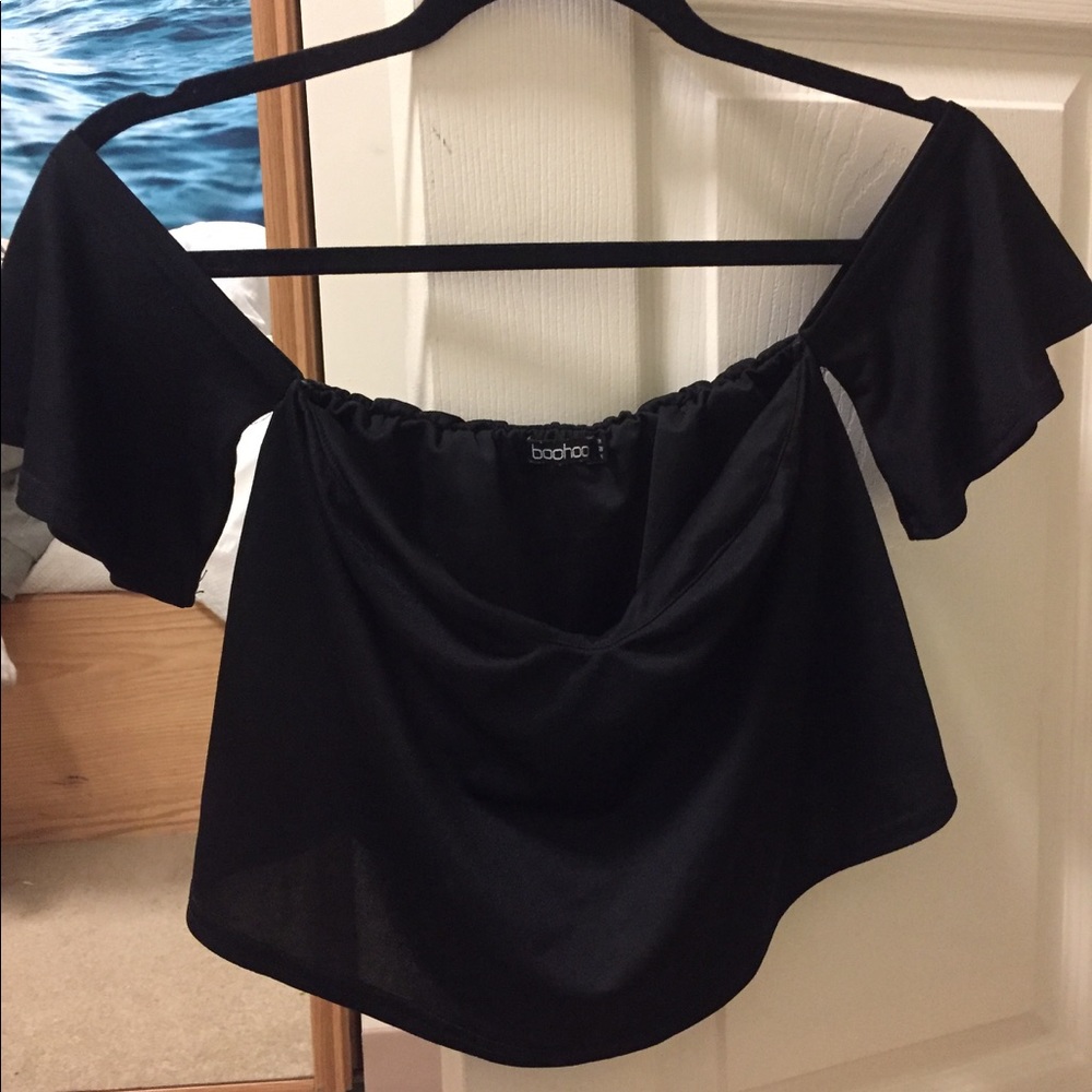 Boohoo Black Off The Shoulder Top