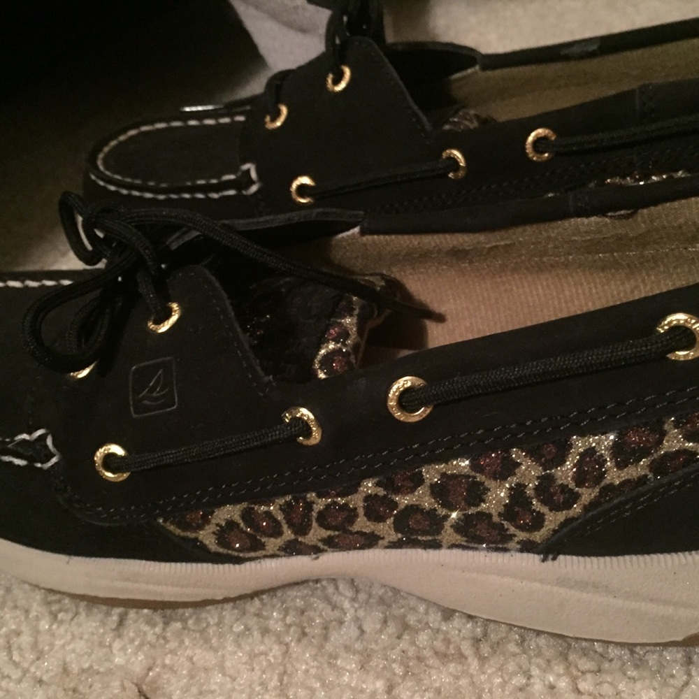 Black Sparkly Cheetah Sperry’s