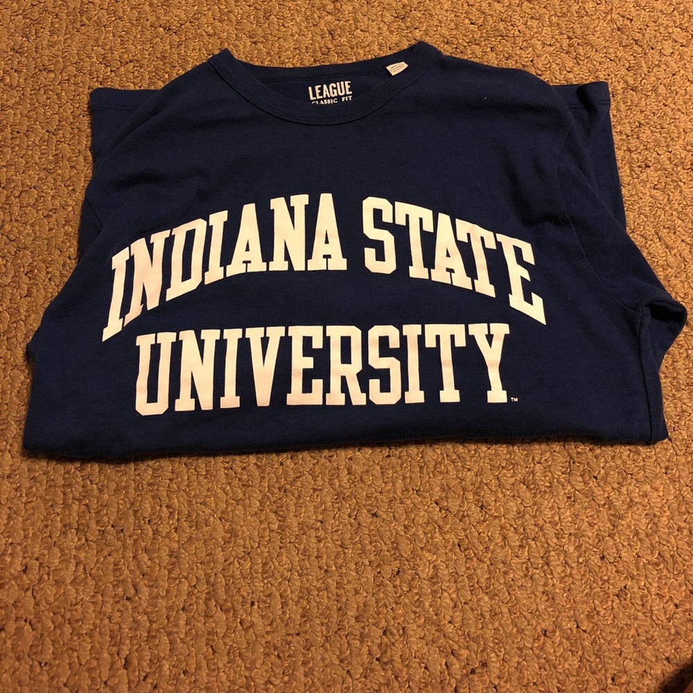 Long sleeve Indiana State University Shirt.