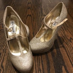 Steve Madden gold glitter Mary Janes