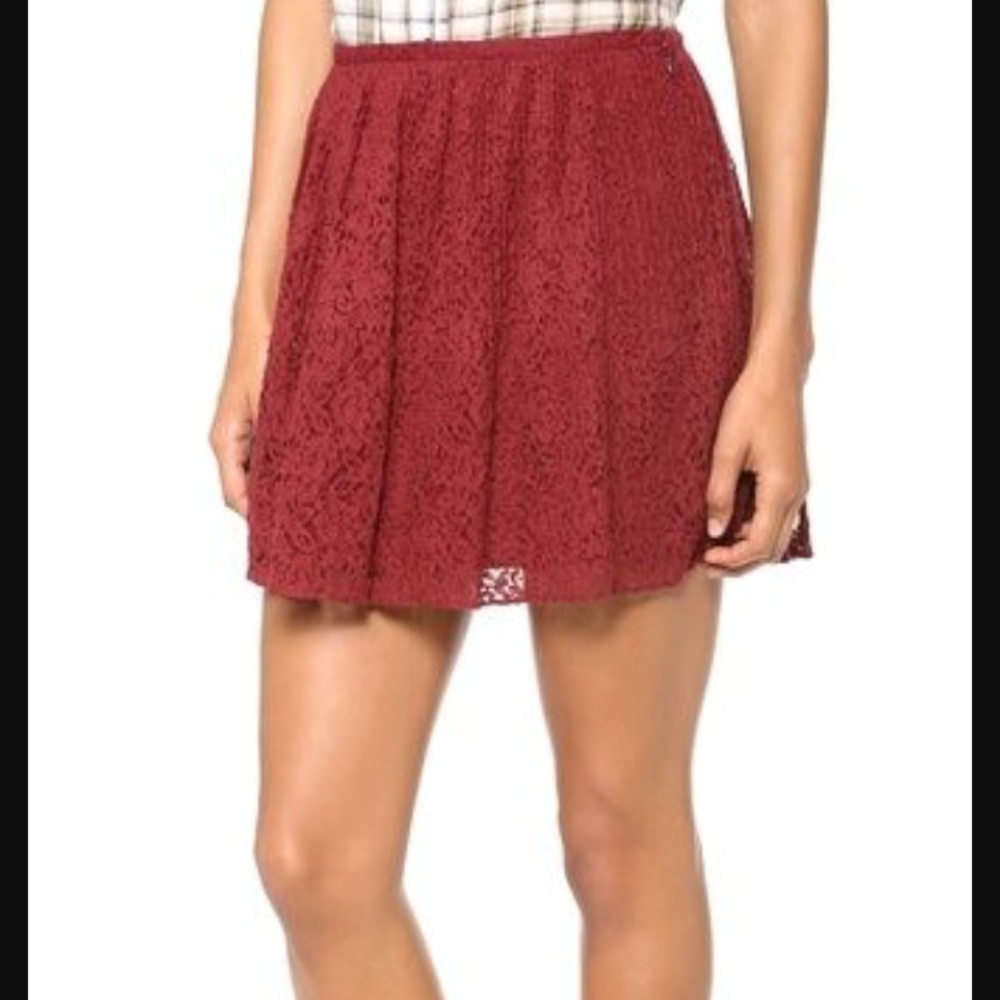 Maroon lace skirt