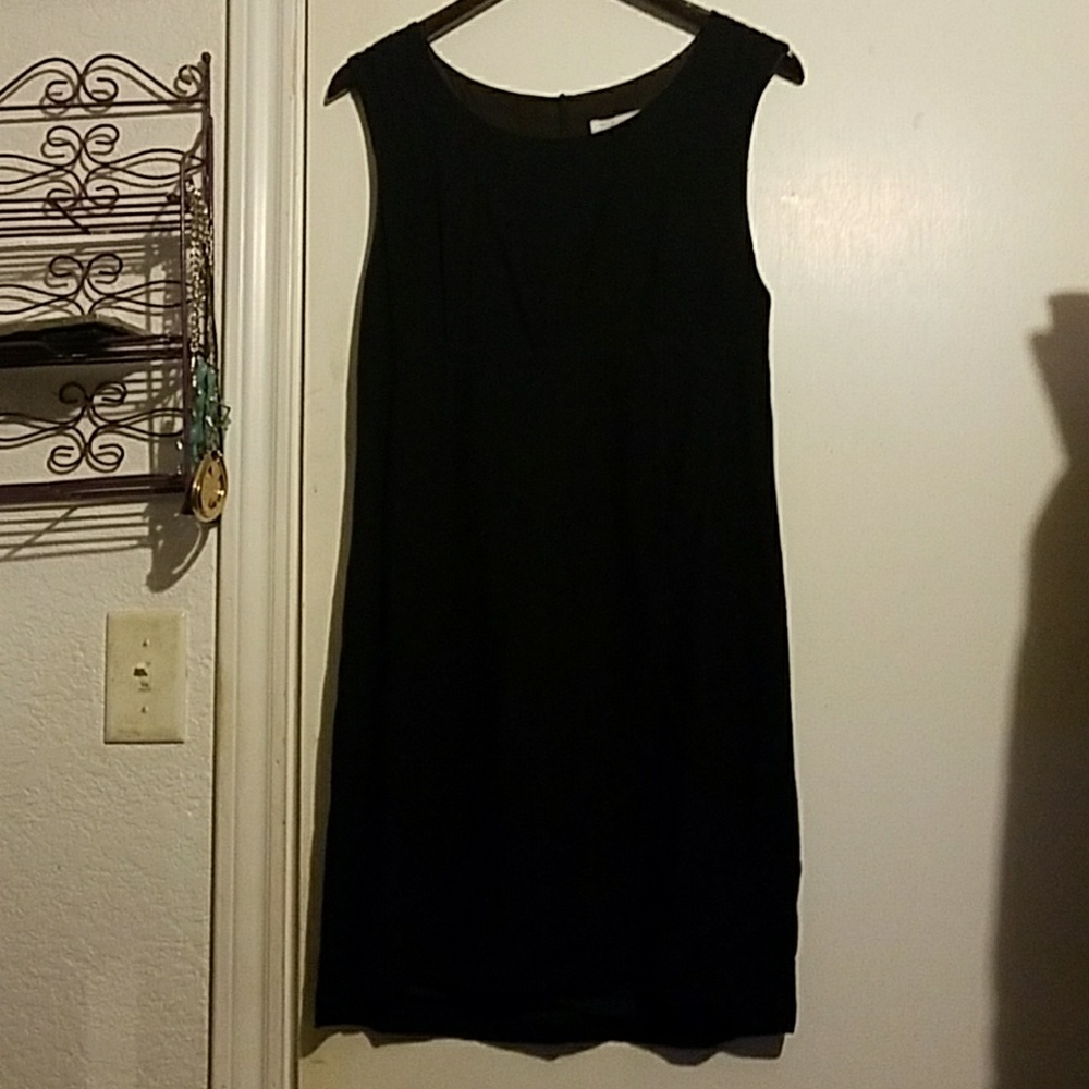 Sleeveless black mini dress