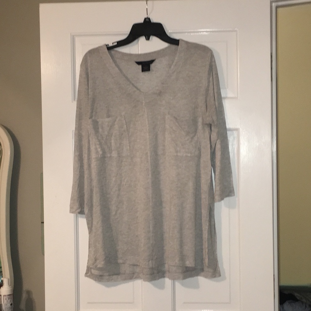 Calvin Klein Gray 3/4 Sleeve Tee