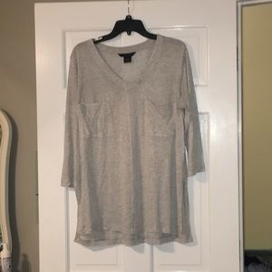 Calvin Klein Gray 3/4 Sleeve Tee