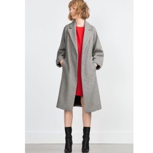 Zara Wool Coat Light Grey XS