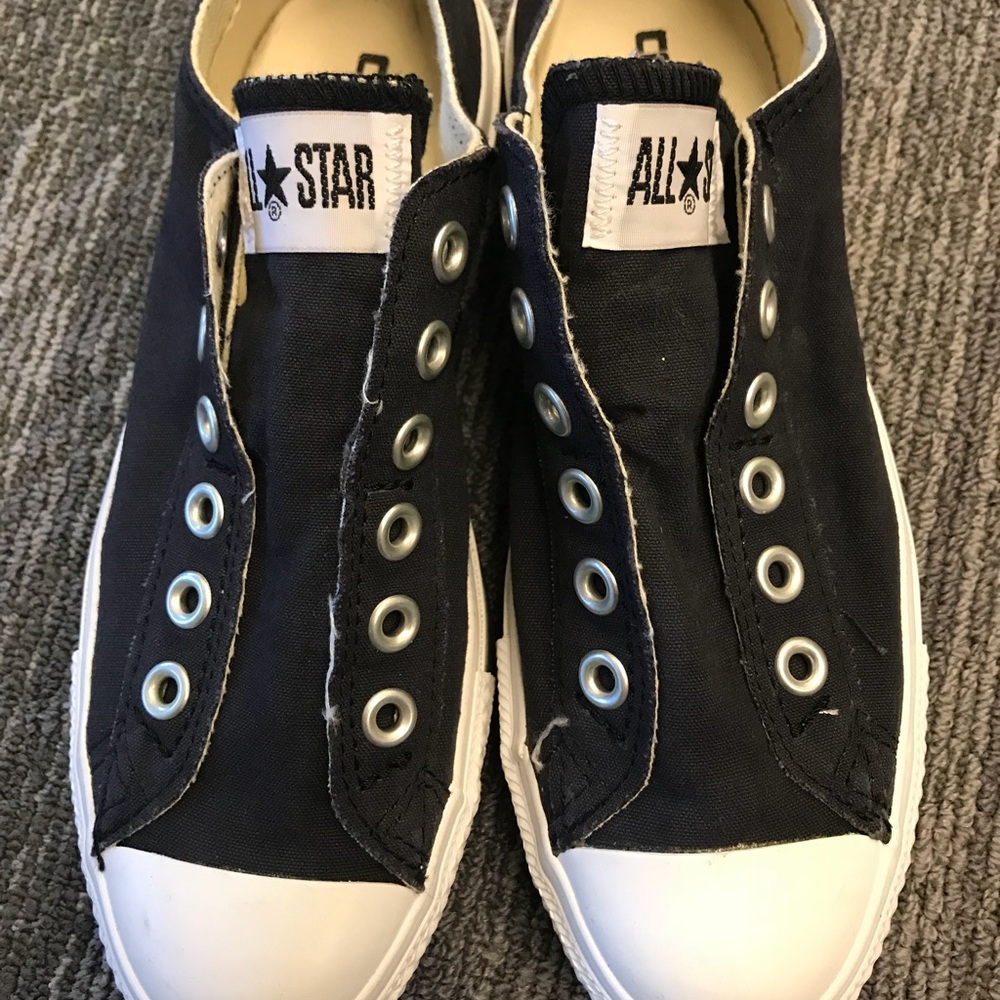 New Navy Converse mens5 womens7 laceless sneaker