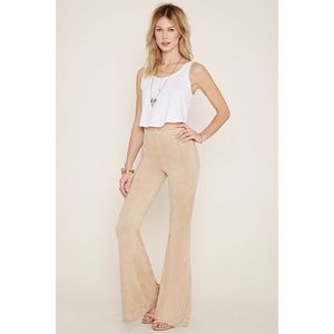High Waisted Taupe Suede Bell Bottoms