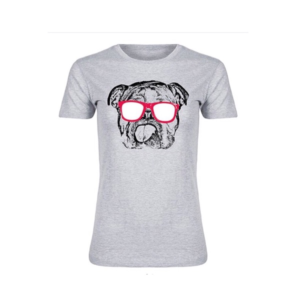 Boutique Tops - Athletic Heather Bulldog Fitted Tee Boutique Tops - Athletic Heather Bulldog Fitted Tee