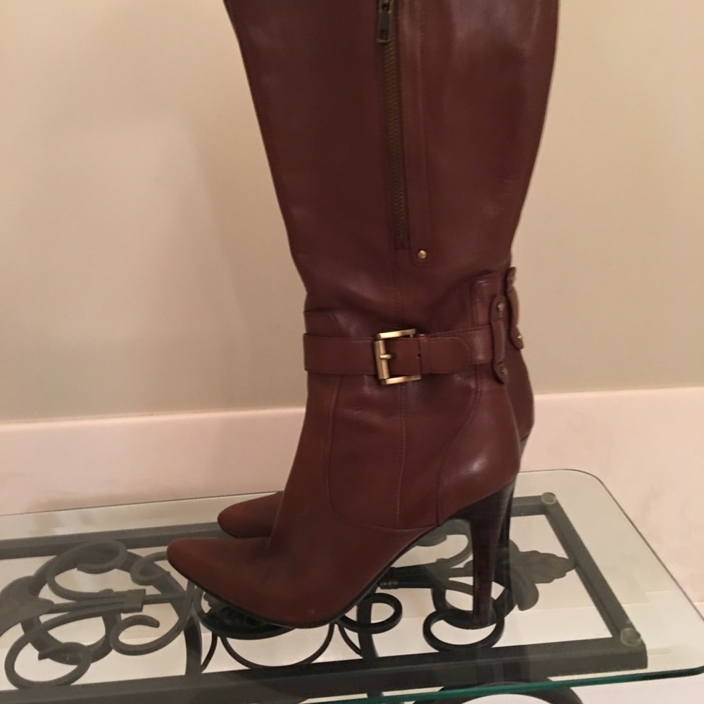 Nine West 8.5 brown leather boots pristine!