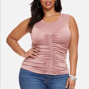 NWT Pink Ruched Bodice Tank