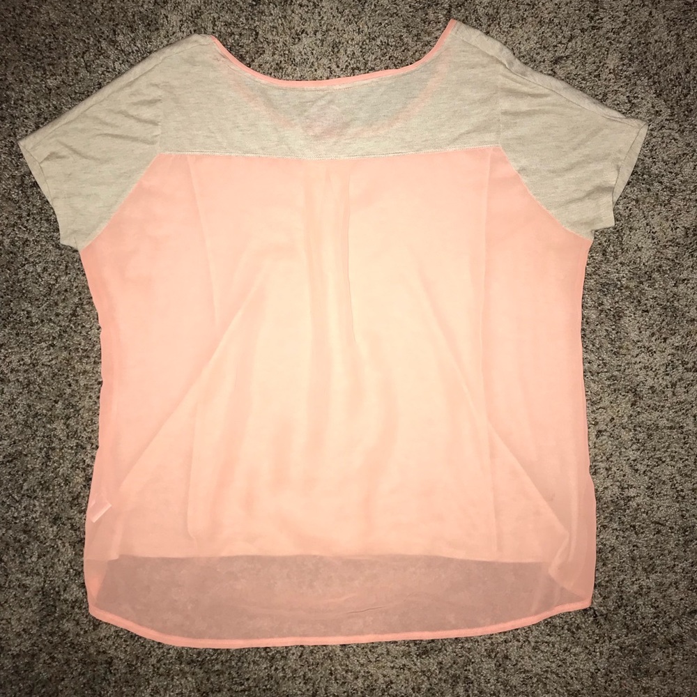 Pink Two-toned satin blouse