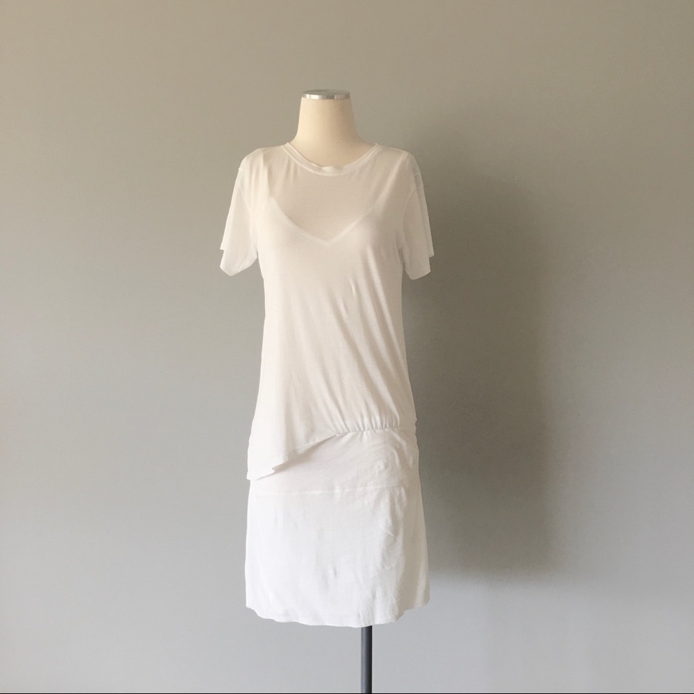 Theory white SOFT 100% cotton dress EUC like new!