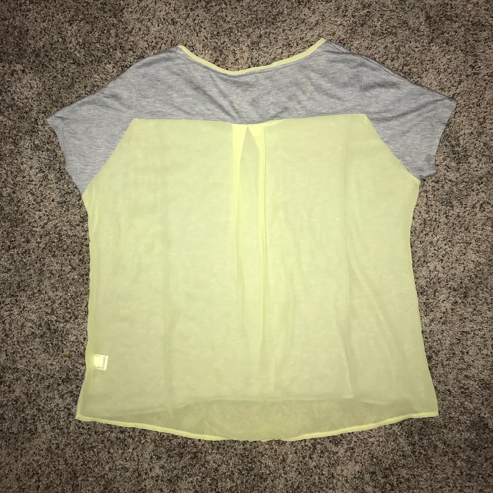 Two-toned lime green blouse