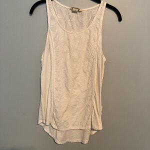 Lucky Brand White Embroidered Tank