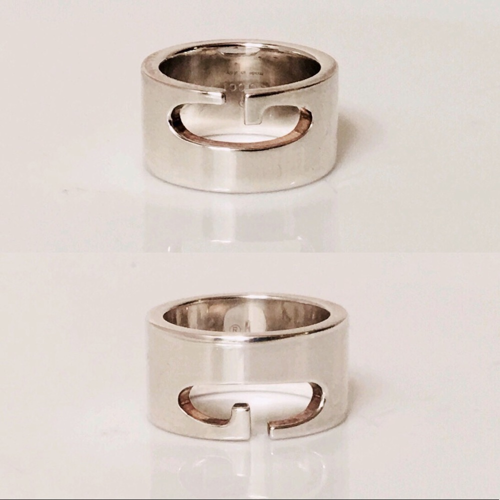 Gucci Sterling Silver Open Cutout G Ring - Picture 2 of 5