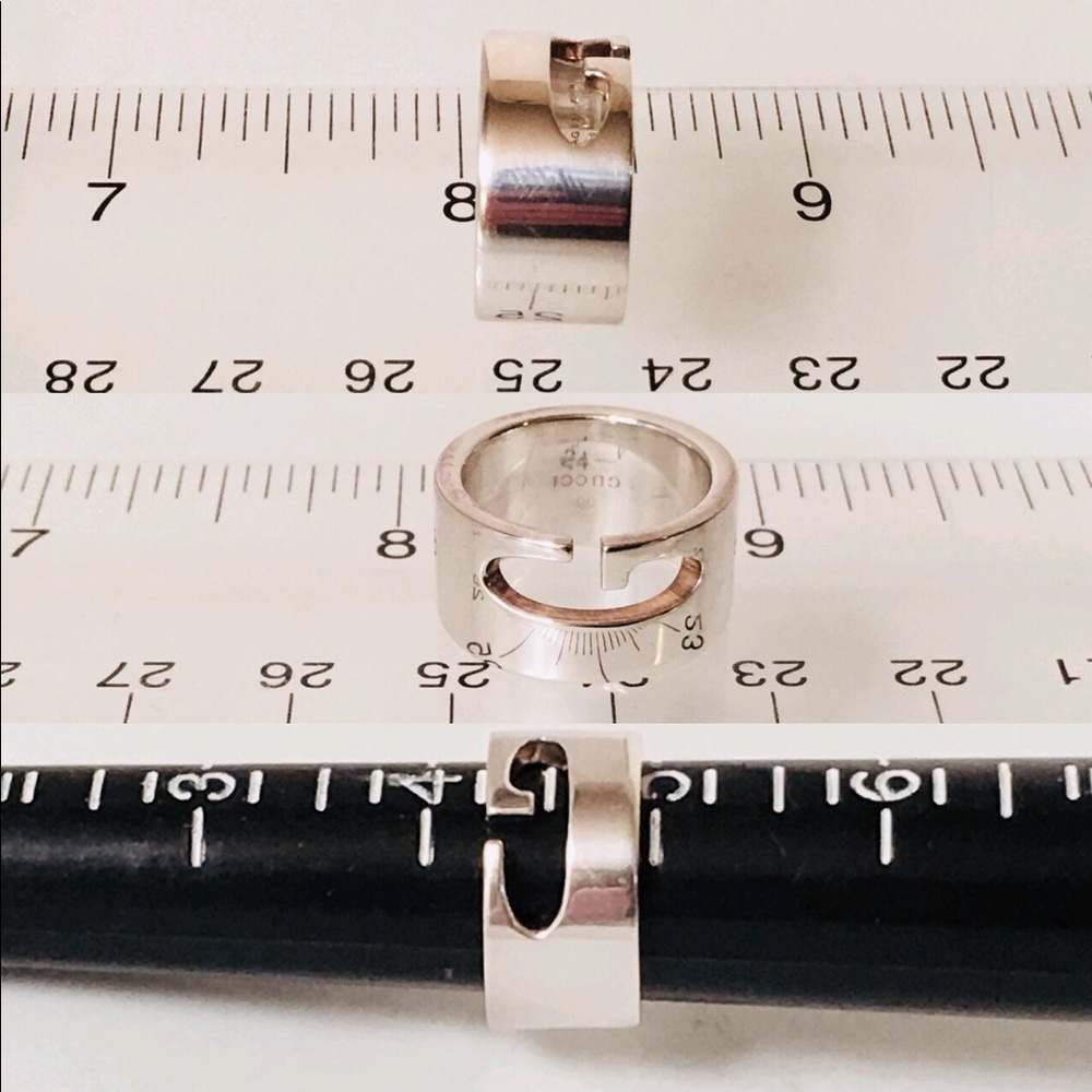 Gucci Sterling Silver Open Cutout G Ring - Picture 4 of 5